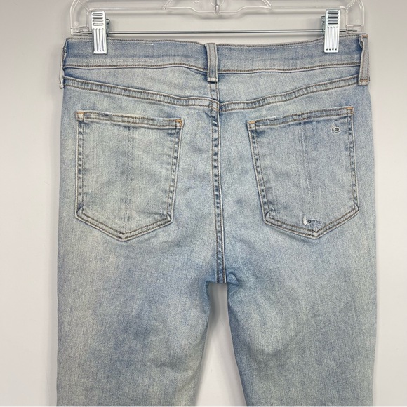 Rag & Bone Ankle Skinny Jeans in Lynn Holes 28 Chewed Hem Patchwork Light Wash - Picture 7 of 16